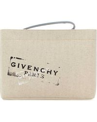 Givenchy - Sand Canvas Clutch - Lyst