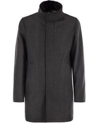 Herno - Wool Coat With Detachable Collar - Lyst