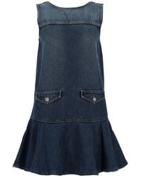 Ganni - Mini Denim Dress Organic Cotton - Lyst