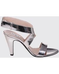 Alaïa - Patent Leather Sandals With A High Cone Heel And An Ankle Strap - Lyst