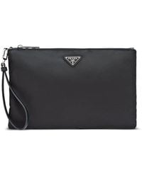 Prada - Re-Nylon Triangle-Logo Clutch Bag - Lyst