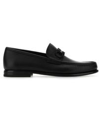 Ferragamo - Gancini Crown Bit Leather Loafers - Lyst
