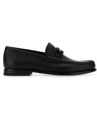 Ferragamo - Gancini Crown Bit Leather Loafers - Lyst