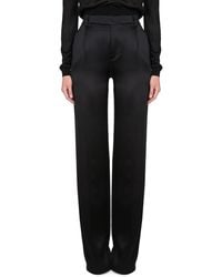 Saint Laurent - Satin Flared Pants - Lyst