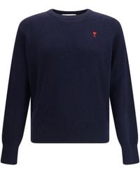 Ami Paris - Pull Col Rond Ami De Coeur - Lyst