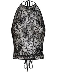 The Attico - Tulle "Superattico10" Top With Lace And Sequin Embroidery - Lyst