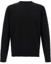 Fendi 'Ff' Sweater in Black for Men | Lyst