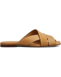 Tod's - Leather Flat Sandals - Lyst