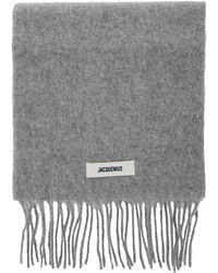 Jacquemus - 'L'Echarpe Carro' Scarf With Logo Patch On The Front And Fringed Hem - Lyst