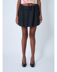 Prada - Chevron Wool Mini Skirt - Lyst