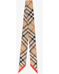 Burberry - Silk Bandeau With Check Motif - Lyst