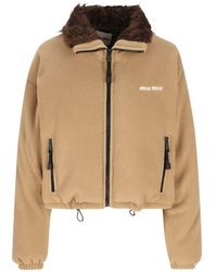 Miu Miu - Fleece Down Jacket - Lyst