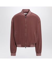 Versace - Aubergine Silk Bomber Jacket - Lyst