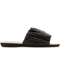 Jil Sander - Dark Leather Slippers - Lyst