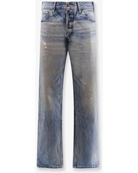 Celine - Denim Jeans With Back Leather Patch - Lyst