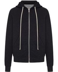 Rick Owens - Zip-Up Cotton Sweatshirt With Melange Hoodie - Lyst