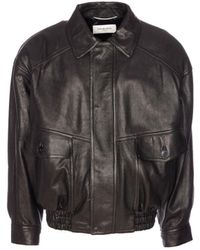 Saint Laurent - Baloon Lamb Leather Bomber Jacket - Lyst