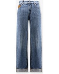 Bottega Veneta - Wide Leg Jeans With Turn Up - Lyst