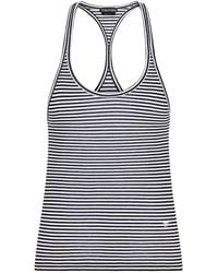 Tom Ford - Striped Viscose Tank Top With Tonal Tf Embroidered Logo - Lyst