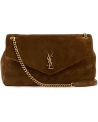 Saint Laurent - Caramel Suede Leather Large Calypso Shoulder Bag - Lyst