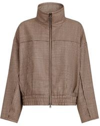 Brunello Cucinelli - Check Mock Collar Jacket - Lyst