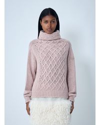 Moncler - Wool-Blend Cable Knit Sweater - Lyst