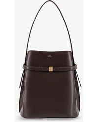 TOTEME - Leather Bucket Bag With Frontal Strap - Lyst