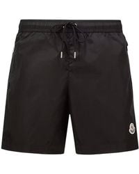 Moncler - Swimwear With Logo Patch - Lyst