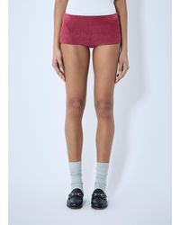 Gucci - Suede Mini Shorts - Lyst