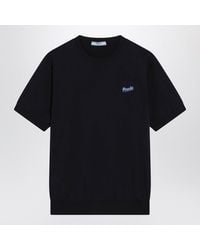 Prada - Silkblend Sweater With Logo - Lyst