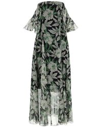 Loewe - Long Dress With Floral Print - Lyst