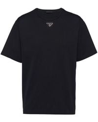 Prada - Triangle Plaque T-Shirt - Lyst