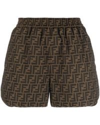 Fendi - Ff Canvas Shorts - Lyst