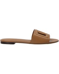 Dolce & Gabbana - Dg Logo Leather Sandal - Lyst