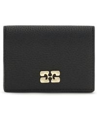 Ganni - Bou Card Holder With Flap Grained - Lyst