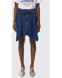 Loewe - Asymmetric Denim Skirt - Lyst