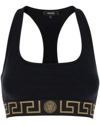 Versace - Sports Bra With Greca And Medusa Detail - Lyst