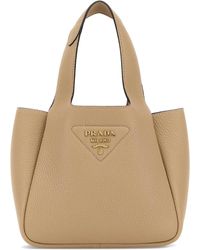 Prada - Caramel Logo Small Tote - Lyst