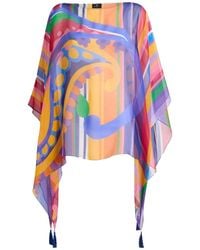 Etro - Paisley Print Silk Poncho Top - Lyst