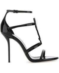 Saint Laurent - Cassandra Logo Plaque 110mm Sandals - Lyst