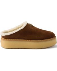 Prada - Suede Slippers - Lyst
