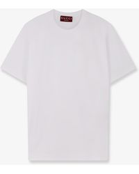 Gucci - Cotton T-Shirt With Embroidered Gg Incrocio Logo - Lyst