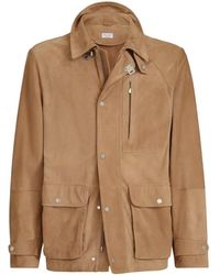 Brunello Cucinelli - Suede Jacket - Lyst