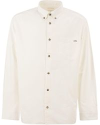 A.P.C. - Cotton Button-Down Shirt With Embroidered Logo - Lyst