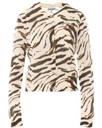 Ganni - Printed Cardigan - Lyst