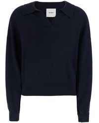 Lisa Yang - 'Katriel' Sweater With Polo Collar And Ribbed Details - Lyst