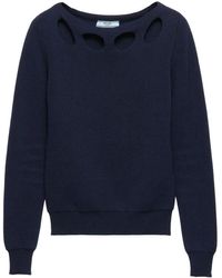 Prada - Cotton Boat-Neck Sweater - Lyst