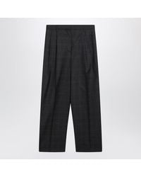 Prada - Wool Trousers With Check Pattern - Lyst