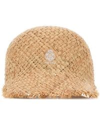 Prada - Raffia Baseball Cap - Lyst