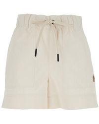 Moncler - Shorts With Drawstring Elastic Waist And Logo Patch On The Side - Lyst